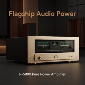 P-5000 Hi-Fi Pure Power Amplifier 2x400W 8Ω 2x800W 4Ω 25kg Gold Sealed Onsemi Transistors Balanced Input For Floorstanding Speakers
