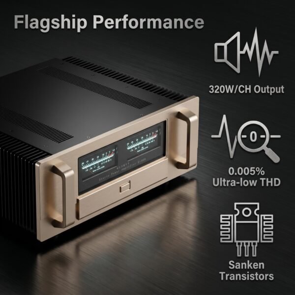 图标卖点图_核心性能速览 E-406 Stereo Power Amplifier – 180W Class AB Hi-Fi Audio Amp