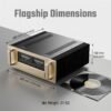 尺寸图_厚重扎实机身 E-406 Stereo Power Amplifier – 180W Class AB Hi-Fi Audio Amp