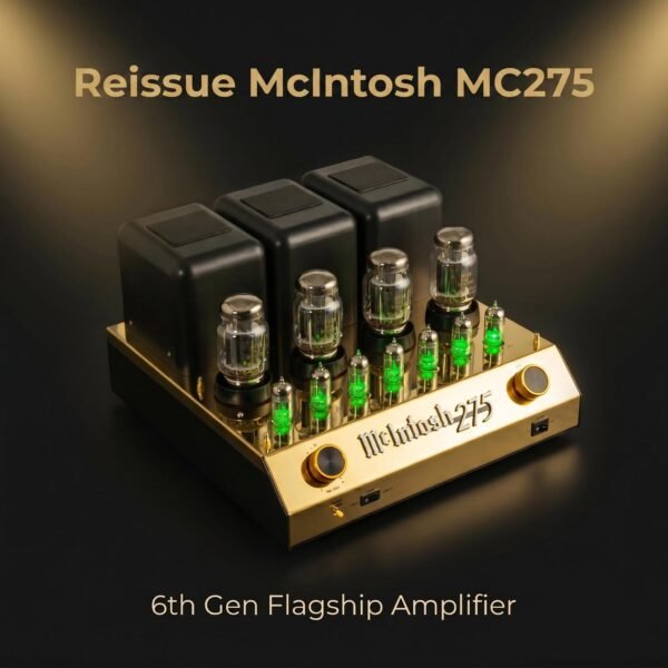 01_主图_品牌主视觉 Replica McIntosh MC275 vacuum tube amplifier, audiophile-grade HiFi stereo amplifier, 75W+75W bridged mono output 150W, with aluminum remote control, suitable for home audio systems.