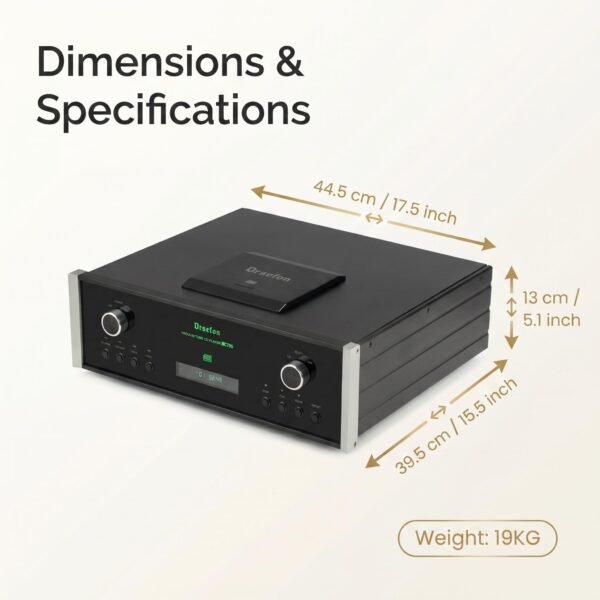 05_尺寸图_规格与尺寸 MC708 Vacuum Tube CD Player – Balanced Dual PCM1794 Hi-Fi