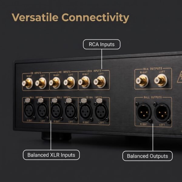MK9200 High-End Hifi Preamplifier, Fully Balanced Pure Class A Stereo Preamp with Separate Balanced & Single-Ended System, All-Aluminum Remote Control for Home Audiophile Sound System