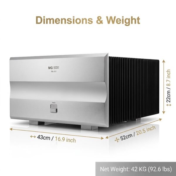 PA-101 Class A Monoblock Power Amplifier – 125W Hi-Fi Amp