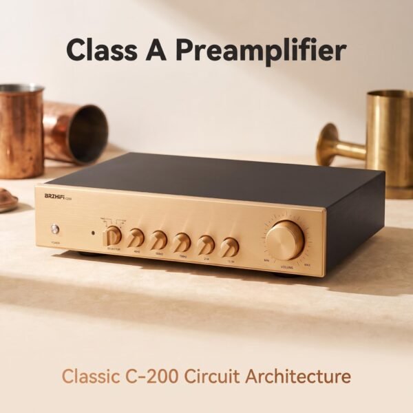 BRZHIFI Class A Hi-Fi Preamplifier - Accuphase C-200 Circuit, 5-Band Precision Tone Control & IR Remote