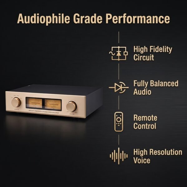 BRZHIFI C-245 Balanced Stereo Preamplifier – Dual VU Meters