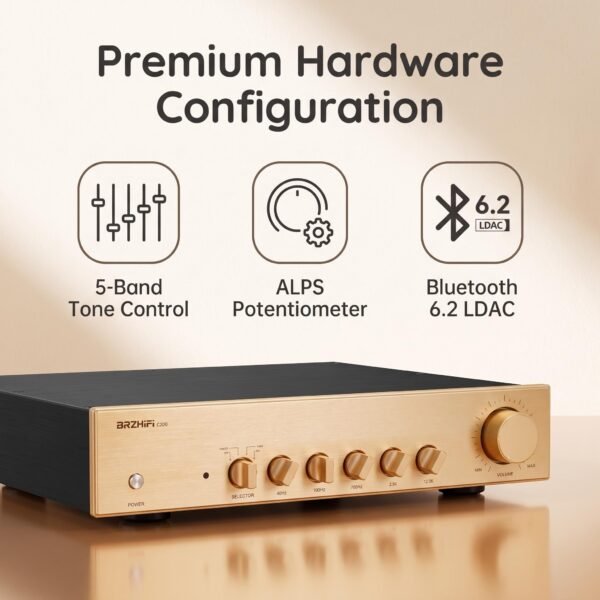 BRZHIFI Class A Hi-Fi Preamplifier - Accuphase C-200 Circuit, 5-Band Precision Tone Control & IR Remote