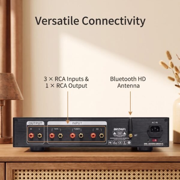 BRZHIFI Class A Hi-Fi Preamplifier - Accuphase C-200 Circuit, 5-Band Precision Tone Control & IR Remote
