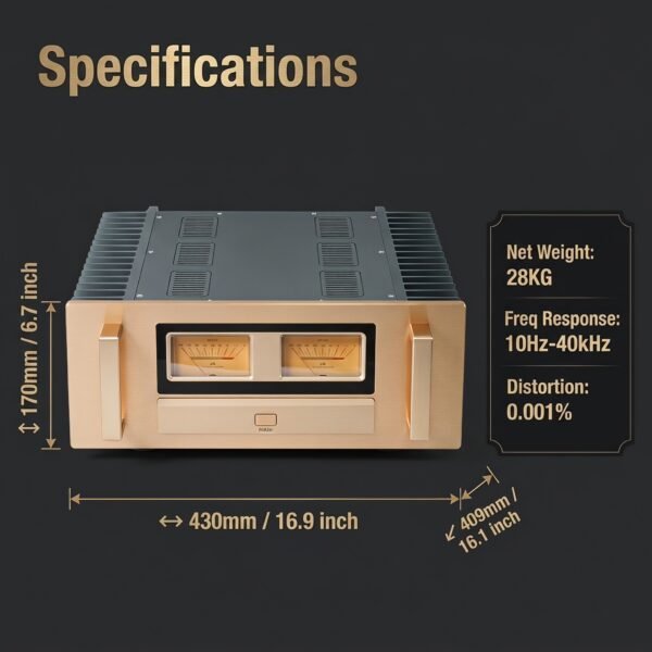 BRZHIFI A75SE Class A Power Amplifier – Dual VU Meters 120W