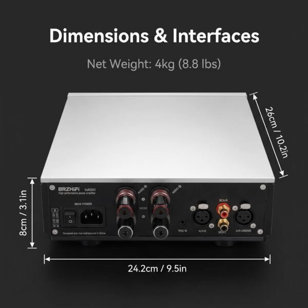 BRZHIFI GaN200 Infineon GaN Power Amplifier Ultra-Low Distortion