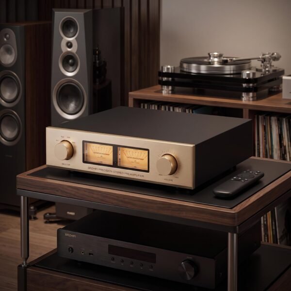 BRZHIFI C-245 Balanced Stereo Preamplifier – Dual VU Meters